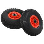 2 Steekwagenwielen massief rubber anti lek PU GRATIS BEZORGD, Doe-het-zelf en Verbouw, Transportwagens, Verzenden, Nieuw, Steekwagen