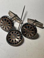 Darts Sterling zilver set manchetknoppen en speld, Ophalen of Verzenden, Zo goed als nieuw, Overige typen