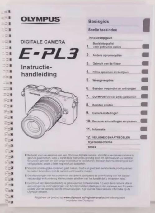 Olympus E-PL3 complete handleiding A4 formaat ingebonden., Verzamelen, Fotografica en Filmapparatuur, Ophalen of Verzenden