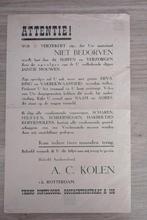 A.C Kolen slijper flyer Rotterdam, Ophalen of Verzenden, Gebruikt, Overige typen