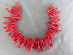 Kralenketting van bamboe rood koraal takken - 20e eeuw, Ophalen of Verzenden, Zo goed als nieuw, Rood, Steen of Mineraal