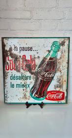 Dubbelzijdig, vintage, Coca-Cola reclamebord / sixties, Verzamelen, Merken en Reclamevoorwerpen, Ophalen of Verzenden, Gebruikt