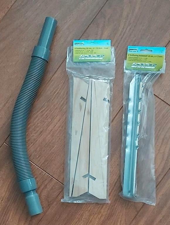 Colapz afwateringslang 4 houten en 2 stalen tentharingen30, Caravans en Kamperen, Kampeeraccessoires, Nieuw, Ophalen