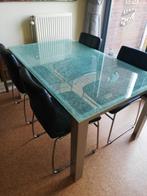 Eethoek compleet en Salontafel, Ophalen, 100 tot 150 cm, 50 tot 100 cm, Glas