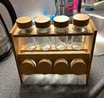 Kruidenrek met glazen potjes, Ophalen of Verzenden, Zo goed als nieuw