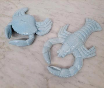 Muurdecoratie krab en kreeft. beschikbaar voor biedingen