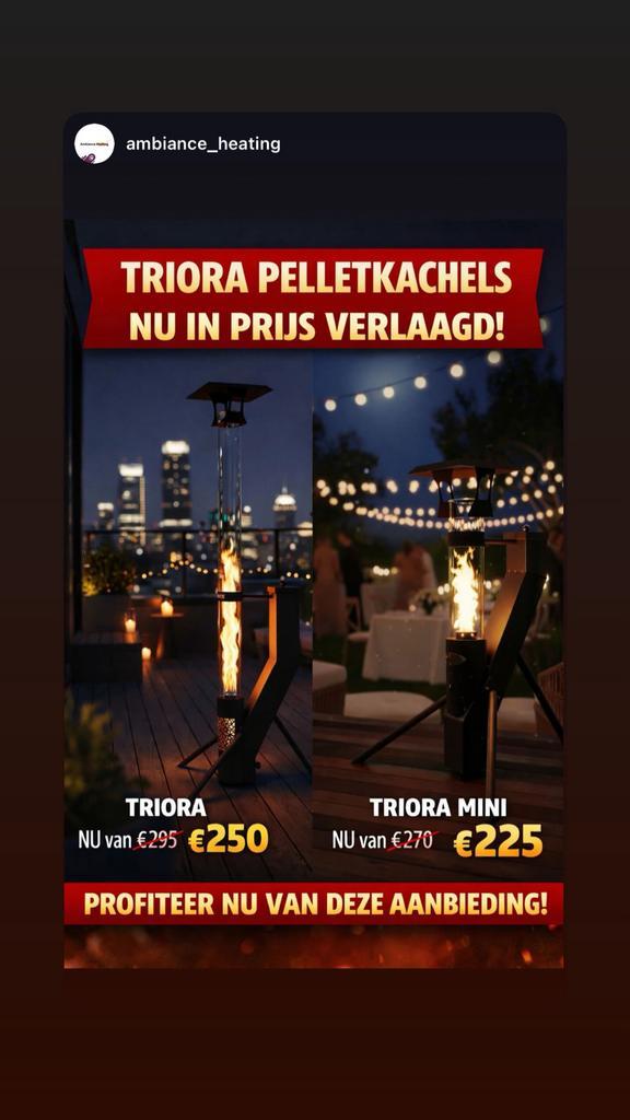 Pelletkachel buiten | Terraskachel op pellets | Nieuw/ACTIE, Tuin en Terras, Terrasverwarmers, Nieuw, Vloer, Ophalen of Verzenden