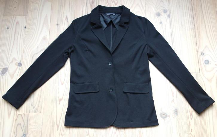 Leuk zwart jasje van de Hema, maat M, zgan, Kleding | Dames, Jasjes, Kostuums en Pakken, Zo goed als nieuw, Jasje, Maat 38/40 (M)