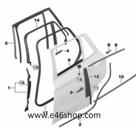 Deurlijst links achter BMW F48 F49 X1 oe 51357349675 org BMW, Auto-onderdelen, Interieur en Bekleding, BMW, Nieuw, Ophalen of Verzenden