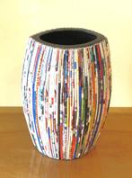 Vaas design rietjes modern multicolor zwart ovaal 31 cm, Overige materialen, Overige kleuren, Ophalen of Verzenden, Zo goed als nieuw