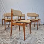 6x Erik Buch vintage jaren 60 Deense eetkamerstoel teak 60's, Huis en Inrichting, Stoelen, Ophalen, Hout, Gebruikt, Bruin