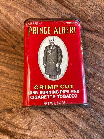 Vintage Prince Albert Crimpout Lito metalen tabaksblik 1970 beschikbaar voor biedingen