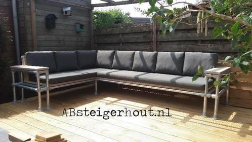 Steigerbuis hoekbank op maat, staal met hout!, Tuin en Terras, Parasols, Nieuw, Ophalen of Verzenden