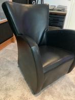 Zwarte leren fauteuil van Jesse - Nederlands fabrikaat, Ophalen, Gebruikt, Minder dan 75 cm, Leer