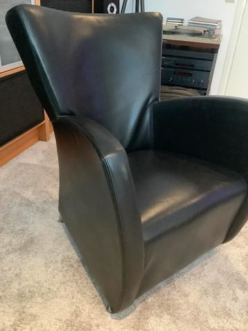 Zwarte leren fauteuil van Jesse - Nederlands fabrikaat beschikbaar voor biedingen