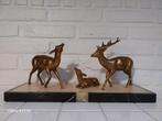 Prachtig Art Deco beeld met drie herten van zamac, Antiek en Kunst, Ophalen of Verzenden
