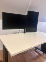 Bureau met 2 Iiyama monitoren & monitorarm, Ophalen, In hoogte verstelbaar, 60 Hz of minder, Gebruikt