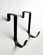 2 zwarte metalen deurhaken (H12,5 x B1,5 x D6 cm), Overige typen, Ophalen of Verzenden, Zo goed als nieuw, Minder dan 100 cm