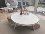 Houten salontafel wit 3 poot, Ophalen, Gebruikt, Hout, 2 zitplaatsen