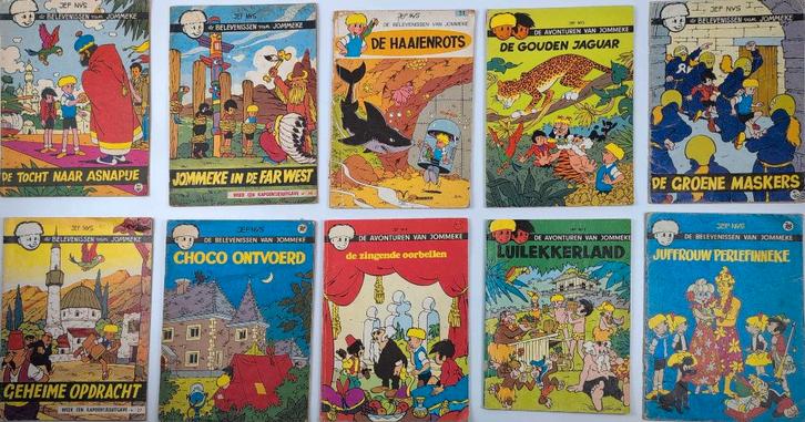 Jommeke 10 oude albums – Kapoentjes – jaren 60/70, Boeken, Stripboeken, Gelezen, Meerdere stripboeken, Verzenden