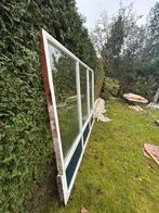 Hardhouten Terrasafscheiding met glas - prima Staat!, Doe-het-zelf en Verbouw, Glas en Ramen, Ophalen, Gebruikt, Overige typen