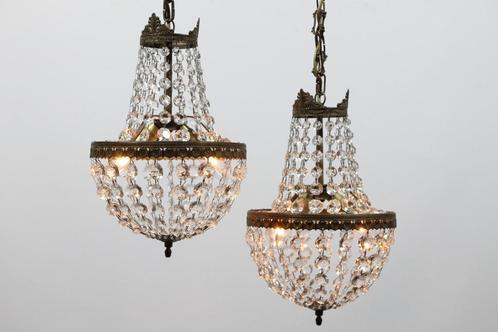 Kleine identieke zakkroonluchters, Antiek en Kunst, Antiek | Lampen, Ophalen of Verzenden