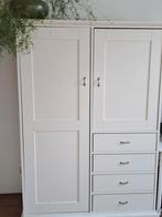 Witte Kast met Deuren en Lades, Ophalen, Gebruikt, 100 tot 150 cm, Landelijk
