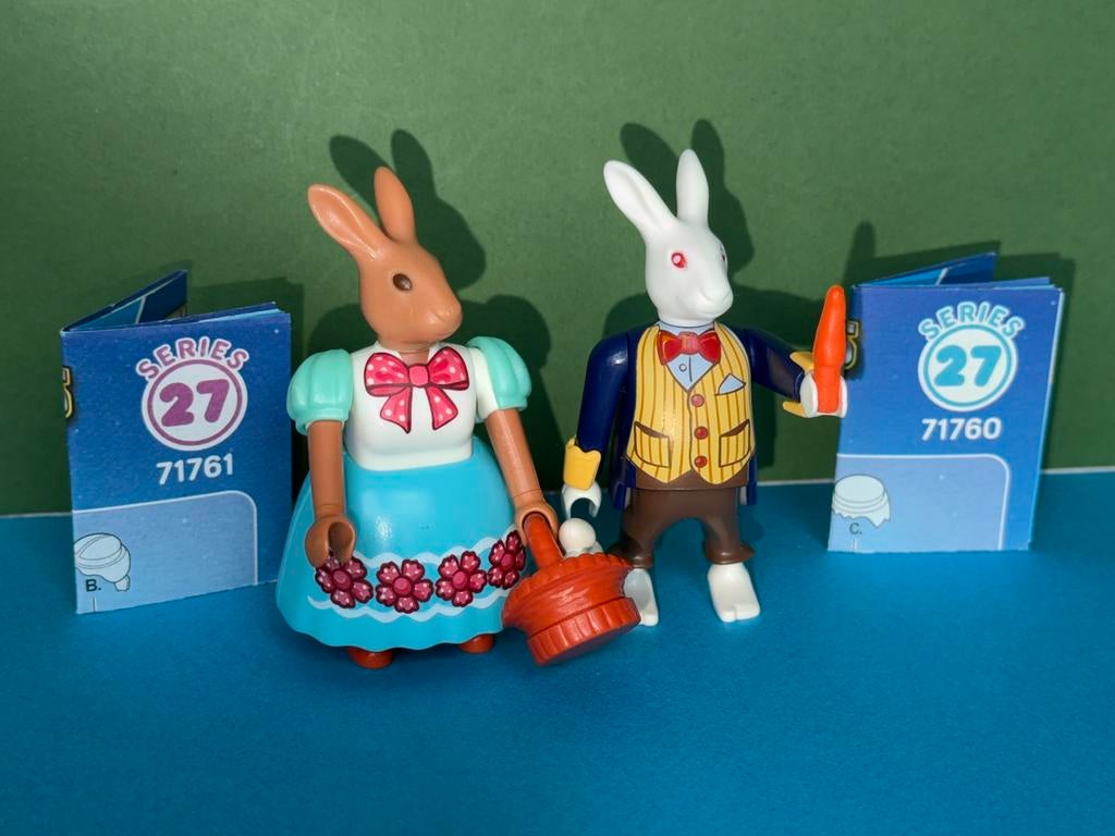 Playmobil figures serie 27: konijnenpaar, Kinderen en Baby's, Speelgoed | Playmobil, Ophalen of Verzenden, Zo goed als nieuw, Complete set