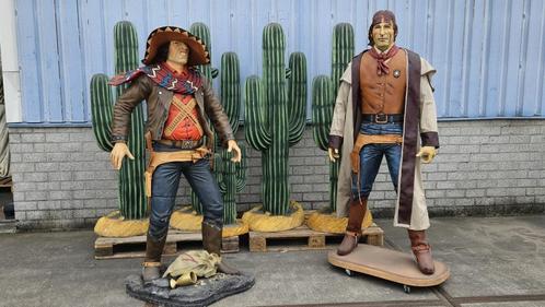 2 levensgrote cowboybeelden en cactussen & Vrouwe Justitia, Verzamelen, Beelden en Beeldjes, Gebruikt, Mens, Ophalen