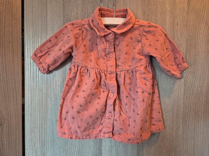 Roze Rib Jurkje - Maat 56, Kinderen en Baby's, Babykleding | Maat 56, Zo goed als nieuw, Meisje, Jurkje of Rokje, Ophalen of Verzenden
