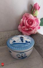 Vintage Delftsblauw dekseldoosje met de Hollandse molen, Ophalen of Verzenden