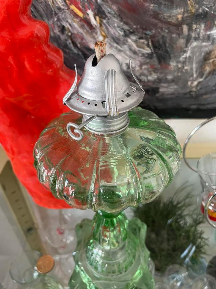 Wick Turner mid century olie lamp, Antiek en Kunst, Antiek | Glas en Kristal, Ophalen of Verzenden
