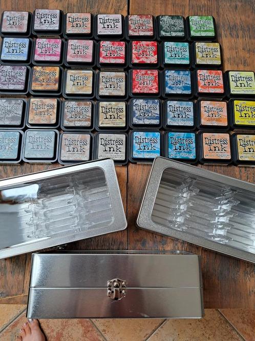 INKT RANGER TIM HOLTZ DISTRESS INK INKTPADS STORAGE TIN PADS, Hobby en Vrije tijd, Stempelen, Zo goed als nieuw, Inkt, Foam of Stempelhouder