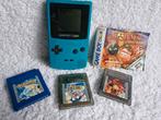 Nintendo GameBoy Color Teal / Turquoise met o.a Pokémon, Spelcomputers en Games, Spelcomputers | Nintendo Game Boy, Ophalen, Zo goed als nieuw