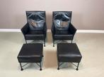 2 Montis Charly fauteuils Gerard van den Berg + hocker IZGS, Ophalen, Zo goed als nieuw, Leer