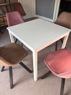 Witte houten tafel 75x75, Ophalen, Gebruikt, 50 tot 100 cm, Vierkant