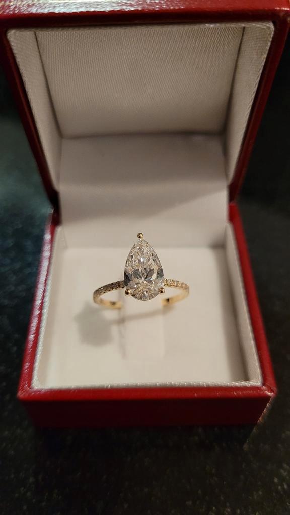 Gouden Ring 14 K met 2.01ct  Diamant, Sieraden, Tassen en Uiterlijk, Ringen, Nieuw, Dame, 17 tot 18, Goud, Goud, Met edelsteen