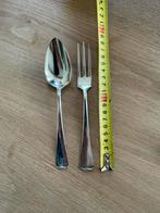 Verzilverde vork en lepel Haags lofje 18 cm, Ophalen of Verzenden, Zo goed als nieuw, Zilver