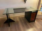 Stijlvol Bureau met Glazen Blad, Ophalen of Verzenden, Gebruikt, Bureau
