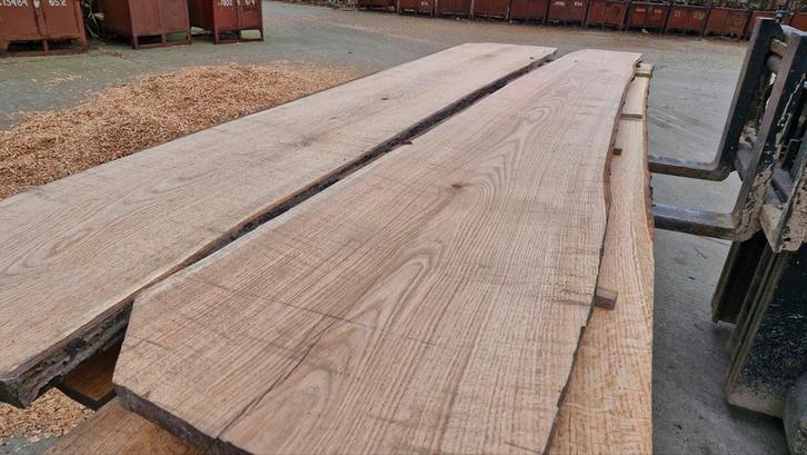 Eiken planken geschaafd boomstam tafel boomplank, Doe-het-zelf en Verbouw, Hout en Planken, Nieuw, Plank, Eiken, 300 cm of meer