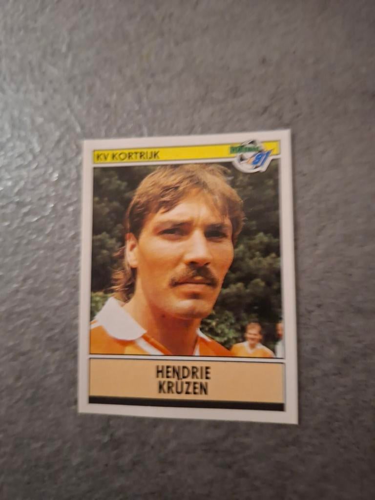 Panini sticker Voetbal 91. Speler Hendrie Kruzen Nederland., Verzenden, Zo goed als nieuw, Sticker