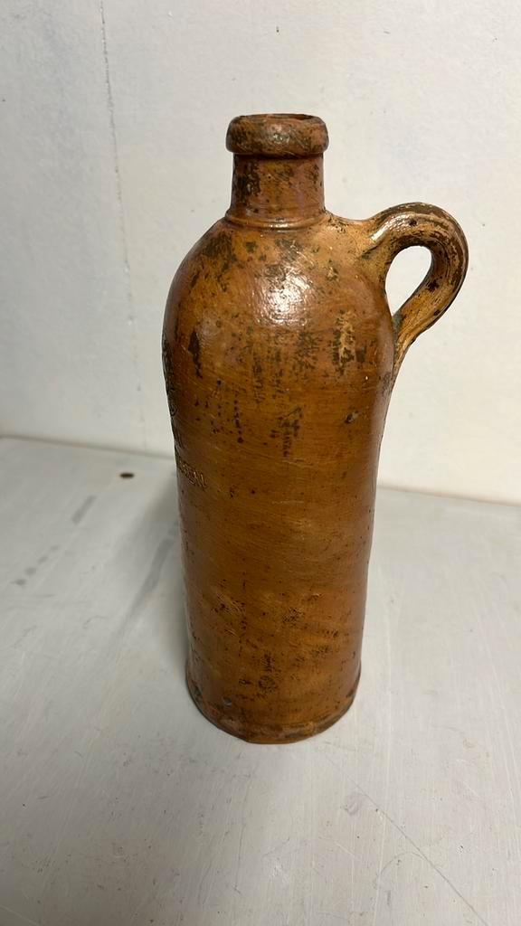 Antieke Duitse zoutgeglazuurde steengoed mineraal waterfles, Antiek en Kunst, Antiek | Keramiek en Aardewerk, Ophalen of Verzenden