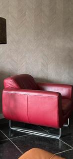 Goossens leren fauteuil / kamer stoel/ vintage, Gebruikt, Leer, Ophalen