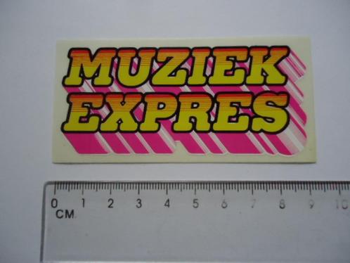 sticker oud Muziek expres logo popmuziek pop music retro, Verzamelen, Stickers, Zo goed als nieuw, Bedrijf of Vereniging, Verzenden