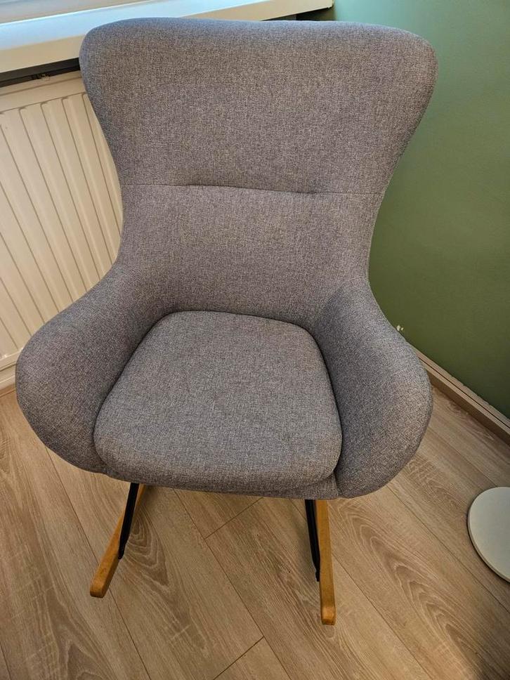 Grijze Schommelstoel - Quax, Huis en Inrichting, Fauteuils, Zo goed als nieuw, 50 tot 75 cm, Ophalen