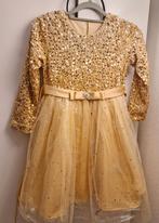 Gouden glitter jurk maat 122, Kinderen en Baby's, Kinderkleding | Schoenen en Sokken, Meisje, Overige typen, Ophalen of Verzenden