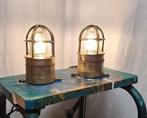 2 messing  kooilampen scheepslamp wandlamp.
1930-40., Ophalen of Verzenden