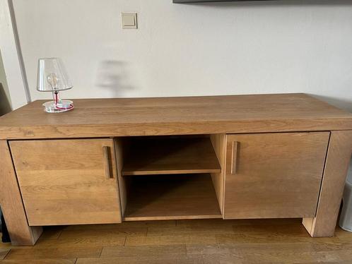 Massief eiken tv meubel, Huis en Inrichting, Kasten | Televisiemeubels, Zo goed als nieuw, Minder dan 100 cm, 150 tot 200 cm, 50 tot 75 cm