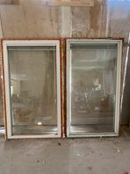 2x Meranti buitenkozijnen met dubbelglas, Ophalen, Gevelraam of Ruit, Gebruikt, 80 tot 120 cm