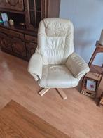 Leren Draaifauteuil, Gebruikt, Ophalen of Verzenden, 75 tot 100 cm, Modern